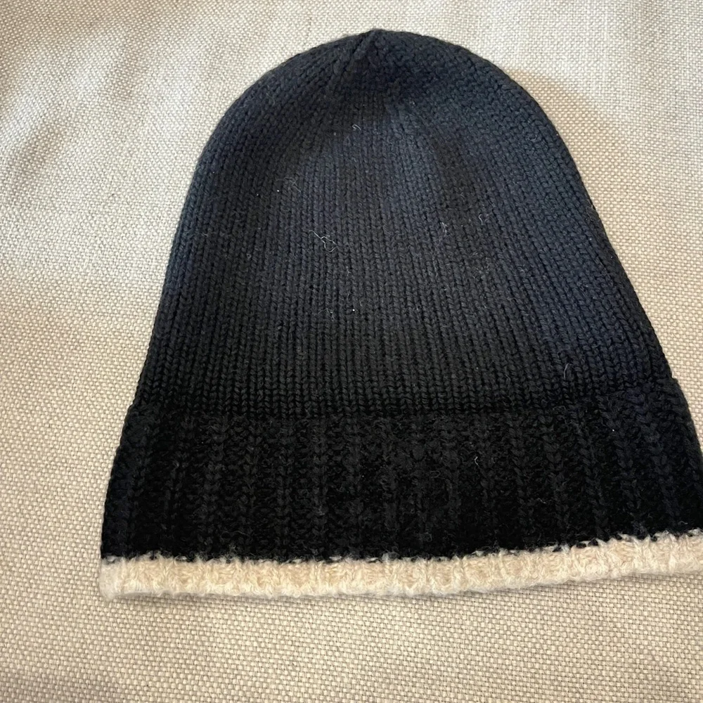 CHANEL Black Knit Beanie